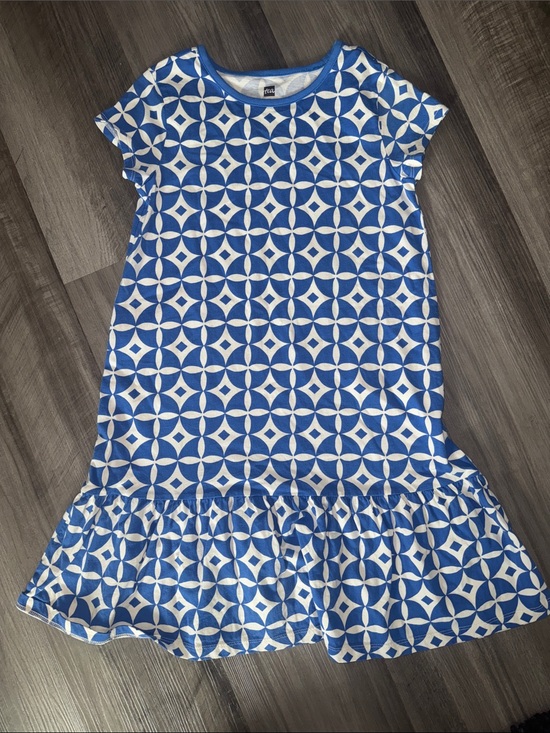 Tea Collection Other - Tea Collection girls dress 10 short sleeve blue white geometric summer